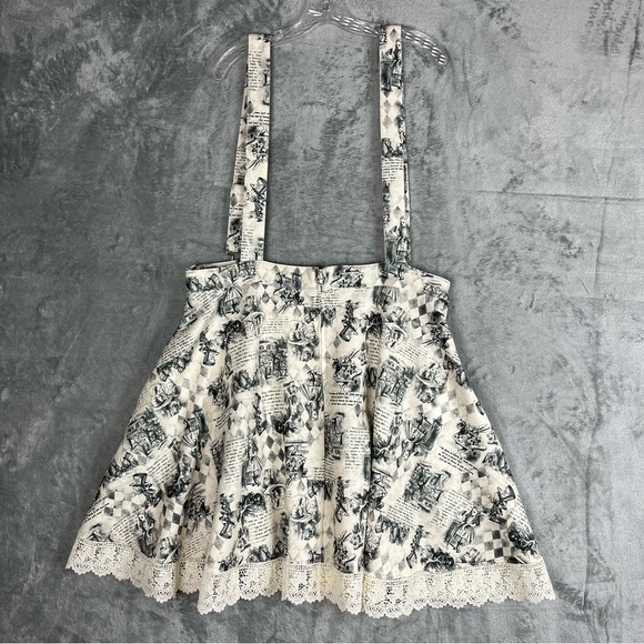 Hot Topic Thorn & Fable NWT Alice in Wonderland Looking Glass Suspender Skirt 2X - Picture 7 of 16
